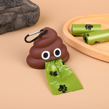 PG-0270 Emoji Porta-sacos para cocô de cachorro Super fofo e engraçado Suporte para saco de cocô de cachorro para trela Durável adorável dispensador de saco de cocô de cachorro para cachorro 