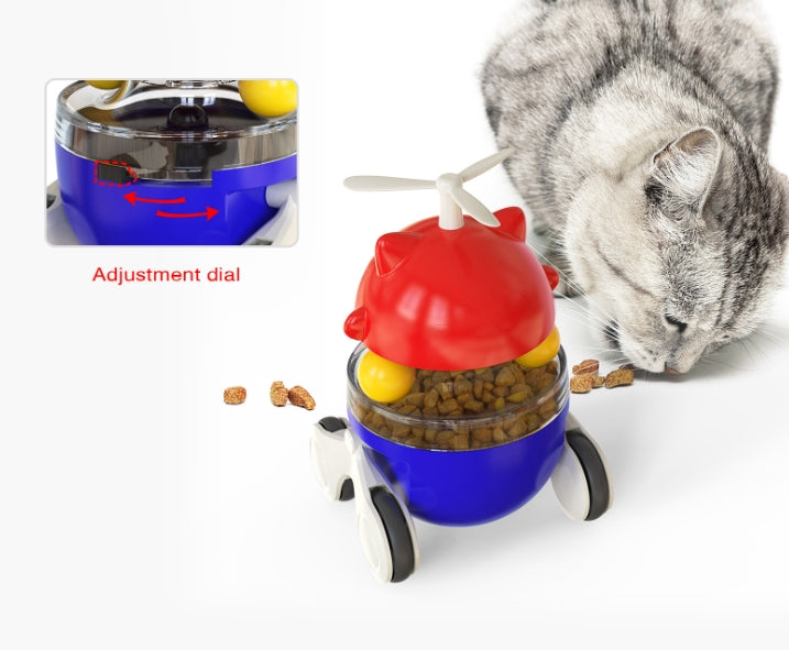 Copo giratório para gato, bola de comida com vazamento, divertido, carro de gato, brinquedo alto