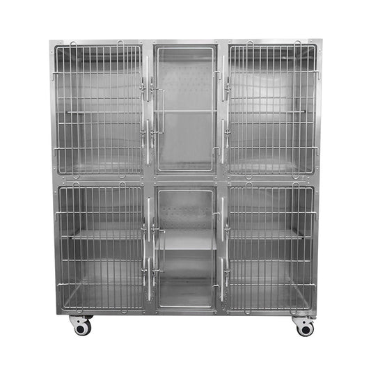 PG-0465    Stainless steel pet store foster cage Double-layer isolation breeding barn hospital large and small animal hospital cage