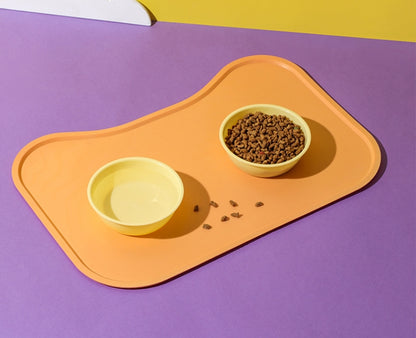 PG-0349 Tapete de alimentação para animais de estimação de silicone para piso antiderrapante à prova d'água bandeja para tigela de água para cães 