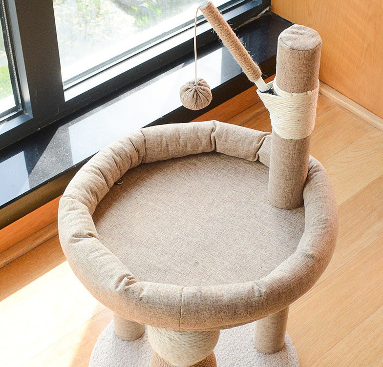 Estrutura de escalada para gatos maca para gatos integrada sisal poste para arranhar cama para gatos Cama para animais de estimação placa para arranhar gatos não deixa cair migalhas árvore de gatos 