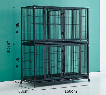 PG-0382   Double cages & six rooms Pet boarding cage Hospital dog cage Breeding cage Show cage pet large, medium and small dogs Multi-layer dog cage isolation