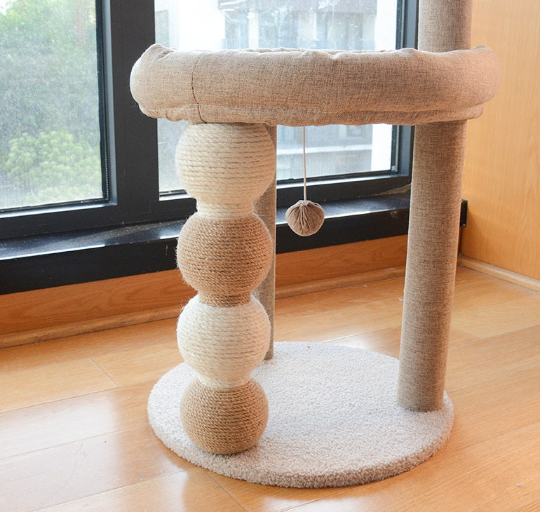 Cat climbing frame cat litter integrated sisal cat scratching post Cat bed Pet bed cat scratching board does not drop crumbs cat tree