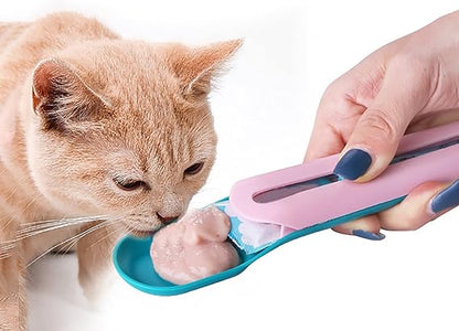 PG-0285 Colher dispensadora de guloseimas molhadas para gatos, colher de apertar para guloseimas, suprimentos de alimentação e rega para armazenamento de alimentos para gatos molhados, colher para alimentos para animais de estimação