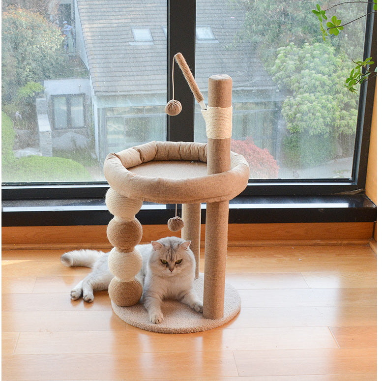 Cat climbing frame cat litter integrated sisal cat scratching post Cat bed Pet bed cat scratching board does not drop crumbs cat tree