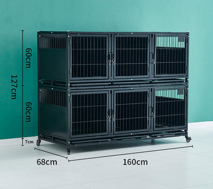 PG-0382   Double cages & six rooms Pet boarding cage Hospital dog cage Breeding cage Show cage pet large, medium and small dogs Multi-layer dog cage isolation