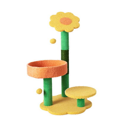 Warm nest flower cat climbing cat scratching post cat nest integrated rope cat shelf cat jump large cat cat toy cat tree