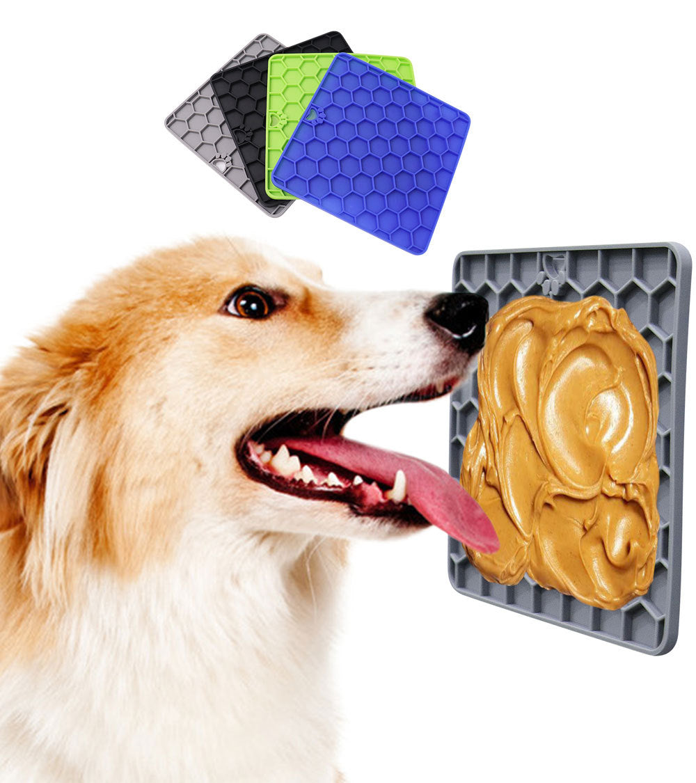 PG-0303  Licking plate  Licking Mat for Dogs & Cats  Slow Feeder Dog Bowls Premium Licking Mat with Suction Cups for Dog&Cat Boredom Reducer Anxiety Relief Perfect for Bathing Grooming