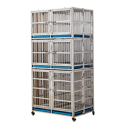 PG-0432   105  Three layers & Six Rooms Veterinary Stainless Steel Dog Kennel Cages Equipment Animal Cages