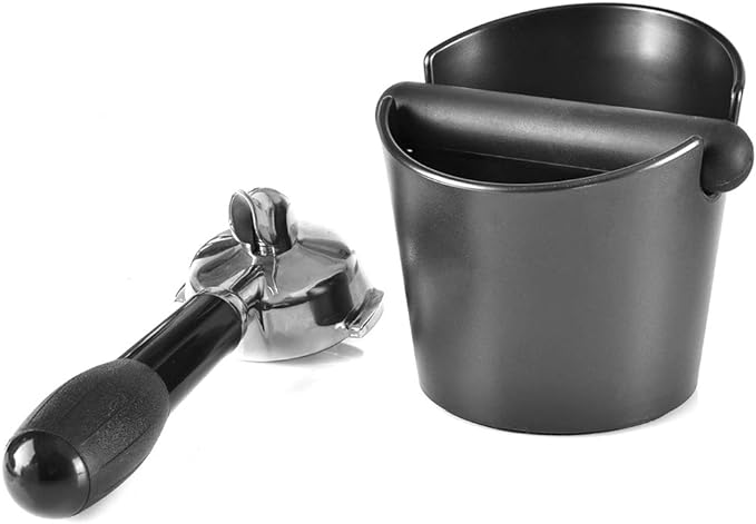 'PG-0126' Caixa de batida para café, absorvente de choque, durável, estilo barista, com barra de batida removível e presente de base antiderrapante 