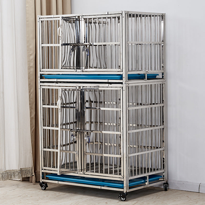 PG-0371    95 Three cages & five rooms Stainless steel dog cage Mother cage Hospital cage combination cage isolation cage Foster cage Display cage Pet store foster cage