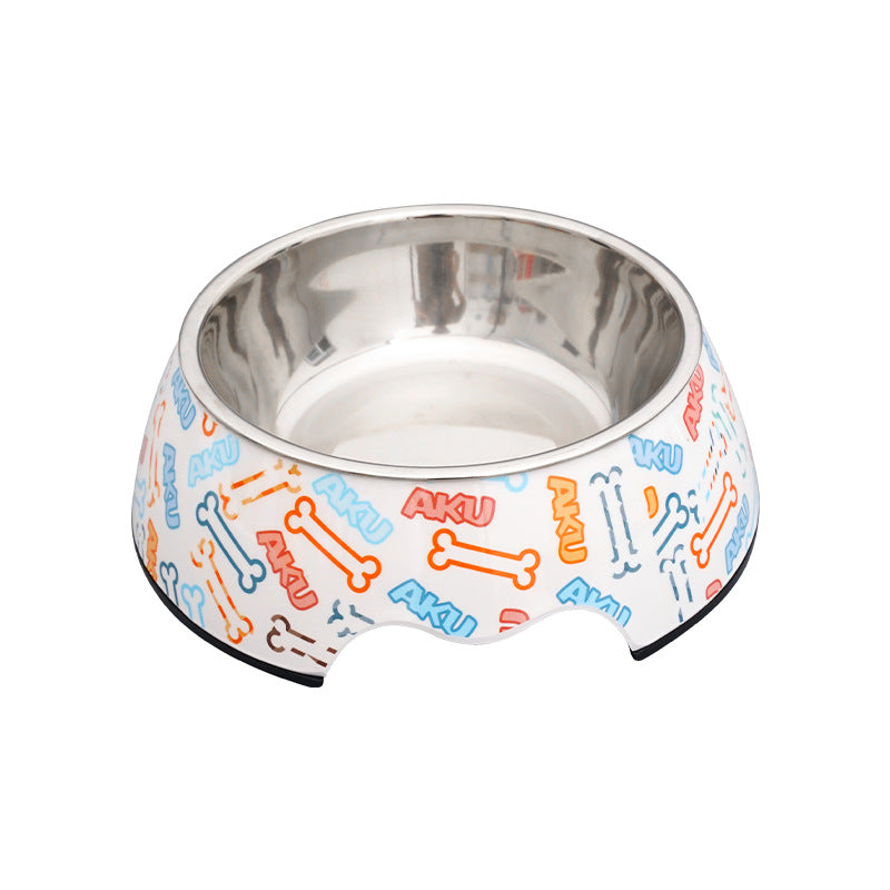 Melamine Plastic Bone Dog Food Bowl