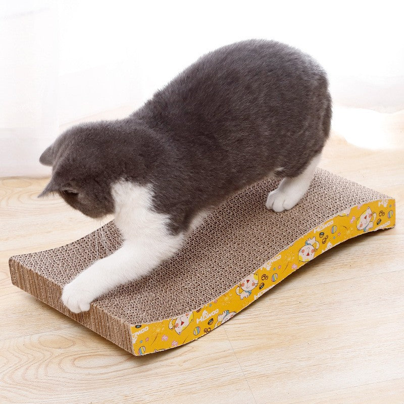 “S” Shape Cat Scratcher Cardboard Cat Scratch Pad with Premium Scratch Textures Design Durable Cat Scratching Pad Reversible