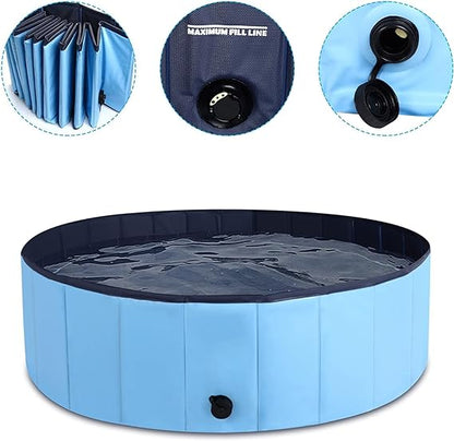 Foldable Pet Bath Pool Collapsible Bathing Tub for Dogs Cats and Kids