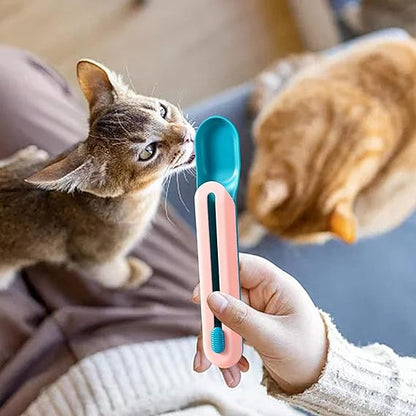 PG-0285 Colher dispensadora de guloseimas molhadas para gatos, colher de apertar para guloseimas, suprimentos de alimentação e rega para armazenamento de alimentos para gatos molhados, colher para alimentos para animais de estimação