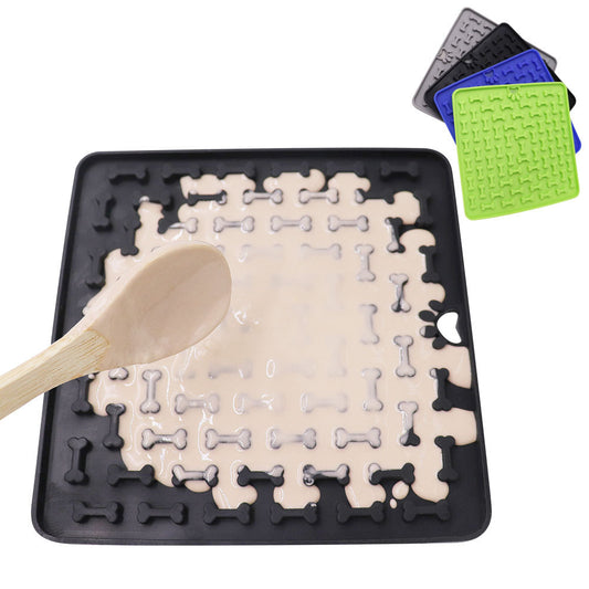 PG-0304   Bone Licking plate  Licking Mat for Dogs & Cats  Slow Feeder Dog Bowls Premium Licking Mat with Suction Cups for Dog&Cat Boredom Reducer Anxiety Relief Perfect for Bathing Grooming