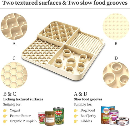 PG-0313   Lick Mat for Dog and Cat Slow Feeder Bowl Licking Pad with Suction Cups Heavy Duty Puzzle Food Treat for Dog Anxiety Relief Cat Boredom Reducer, Perfect for Bathing Grooming