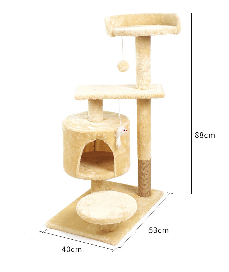 Torre para gatos em formato de árvore para gatos, centro de atividades em árvore para gatos fofo com condomínio e poste para arranhar, torre de escalada para gatos em vários níveis 