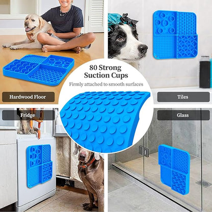 PG-0313   Lick Mat for Dog and Cat Slow Feeder Bowl Licking Pad with Suction Cups Heavy Duty Puzzle Food Treat for Dog Anxiety Relief Cat Boredom Reducer, Perfect for Bathing Grooming