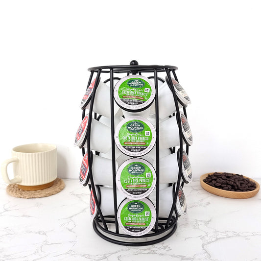 PG-0179  K Cup Carousel Coffee Pod Holder Kcup Organizer Coffee Station Coffee Décor Storage for Counter, Holds 20 Coffee Pods