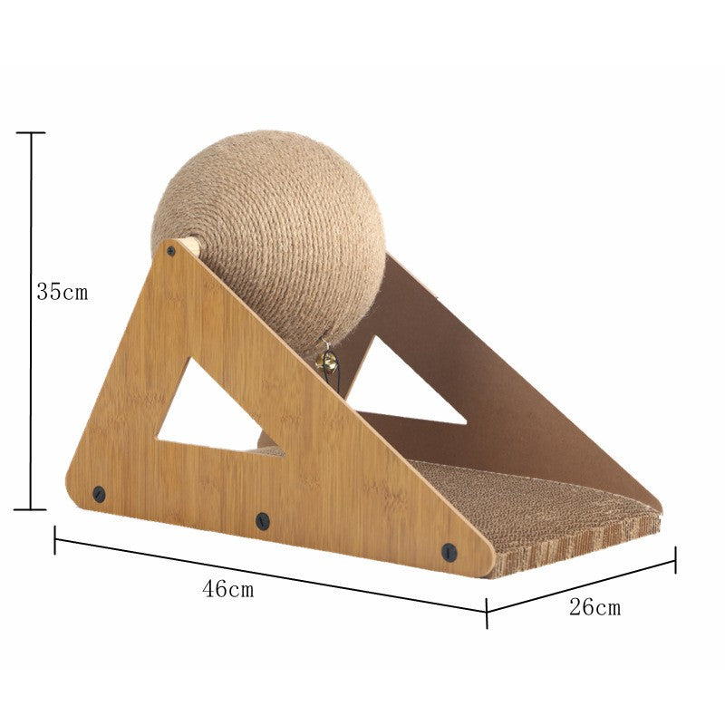 Cat claw board Cat climbing frame spherical cat claw post does not drop scraps scratch resistant wear resistant solid wood grinding claw vertical cat toy cat claw board