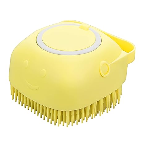 PG-0277 Escova de Banho para Cães e Gatos Pente de Borracha de Silicone Escova de Limpeza para Cachorros de Silicone Escova de Massagem para Peles de Cabelo Escova de Limpeza Dispensador de Shampoo Suave 