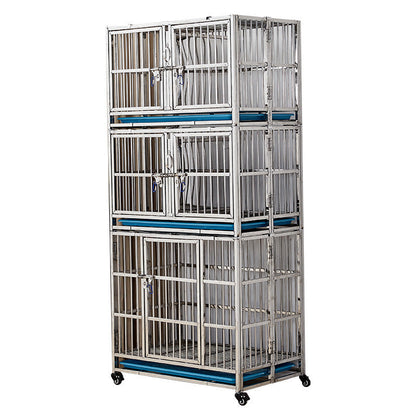 PG-0371    95 Three cages & five rooms Stainless steel dog cage Mother cage Hospital cage combination cage isolation cage Foster cage Display cage Pet store foster cage