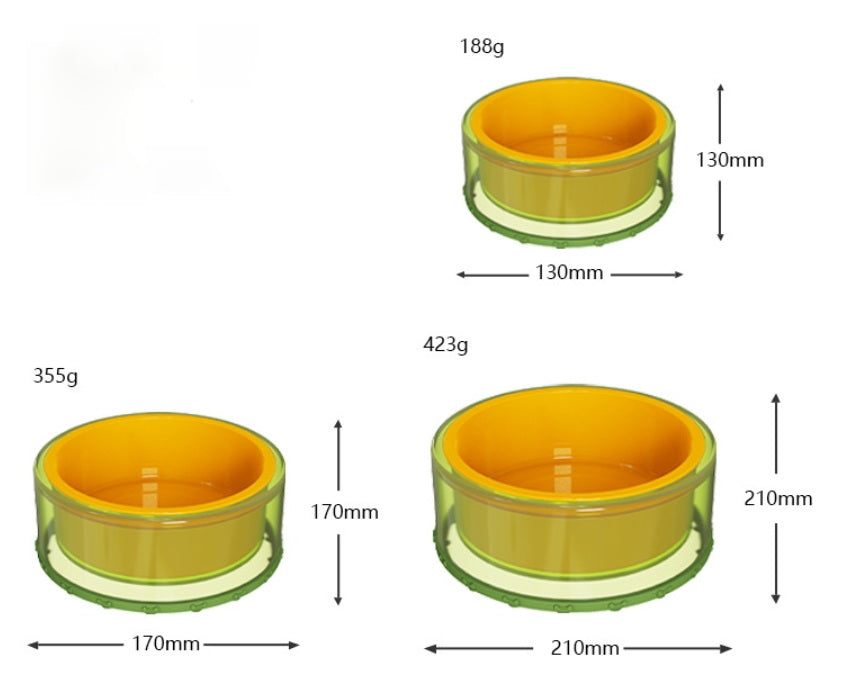 Silicone transparente antiderrapante não é fácil de perturbar tigela de comida para animais de estimação tigela de gato