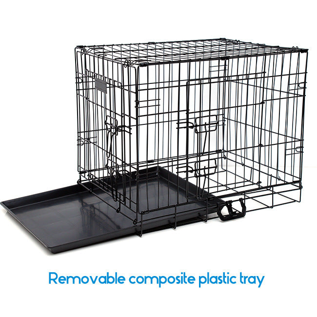 PG-0353 Caixa dobrável de metal para cães com porta dupla 