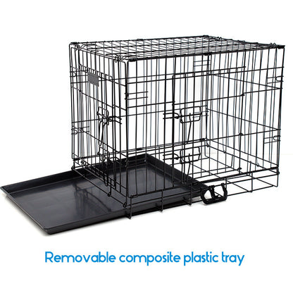 PG-0353 Caixa dobrável de metal para cães com porta dupla 