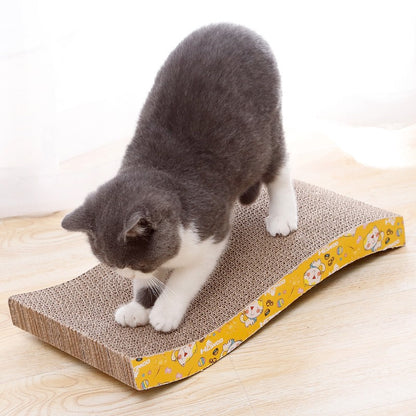 “S” Shape Cat Scratcher Cardboard Cat Scratch Pad with Premium Scratch Textures Design Durable Cat Scratching Pad Reversible