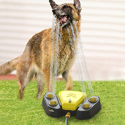 Fonte de água para cães ao ar livre, aspersor de brinquedo, fonte de água potável, dispensador de rega para animais de estimação 