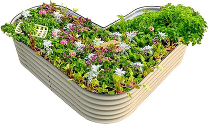 PG-0250  garden 17" Tall L-Shape Raised Garden Bed Metal Raised Planter Bed for Vegetables Flowers Ground Planter Box