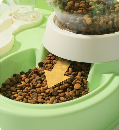 PG-0332   2 in 1 Gravity Refill Easily Dog Food and Water Bowl Set