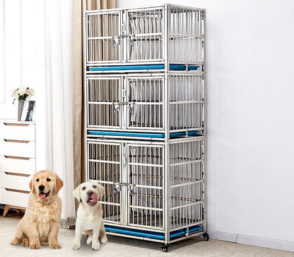 PG-0371    95 Three cages & five rooms Stainless steel dog cage Mother cage Hospital cage combination cage isolation cage Foster cage Display cage Pet store foster cage