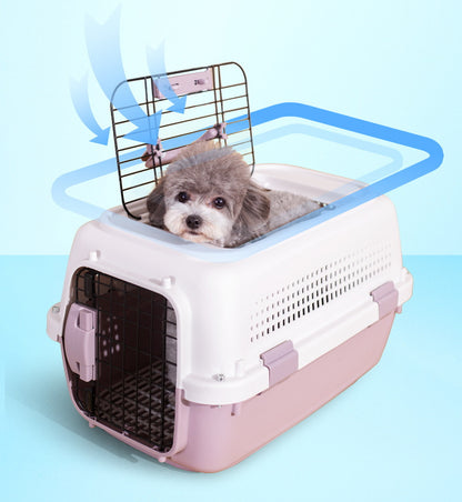 PG-0429   Pet Carrier with skylight Portable car cage Cat shipping box Dog Air carrier cat