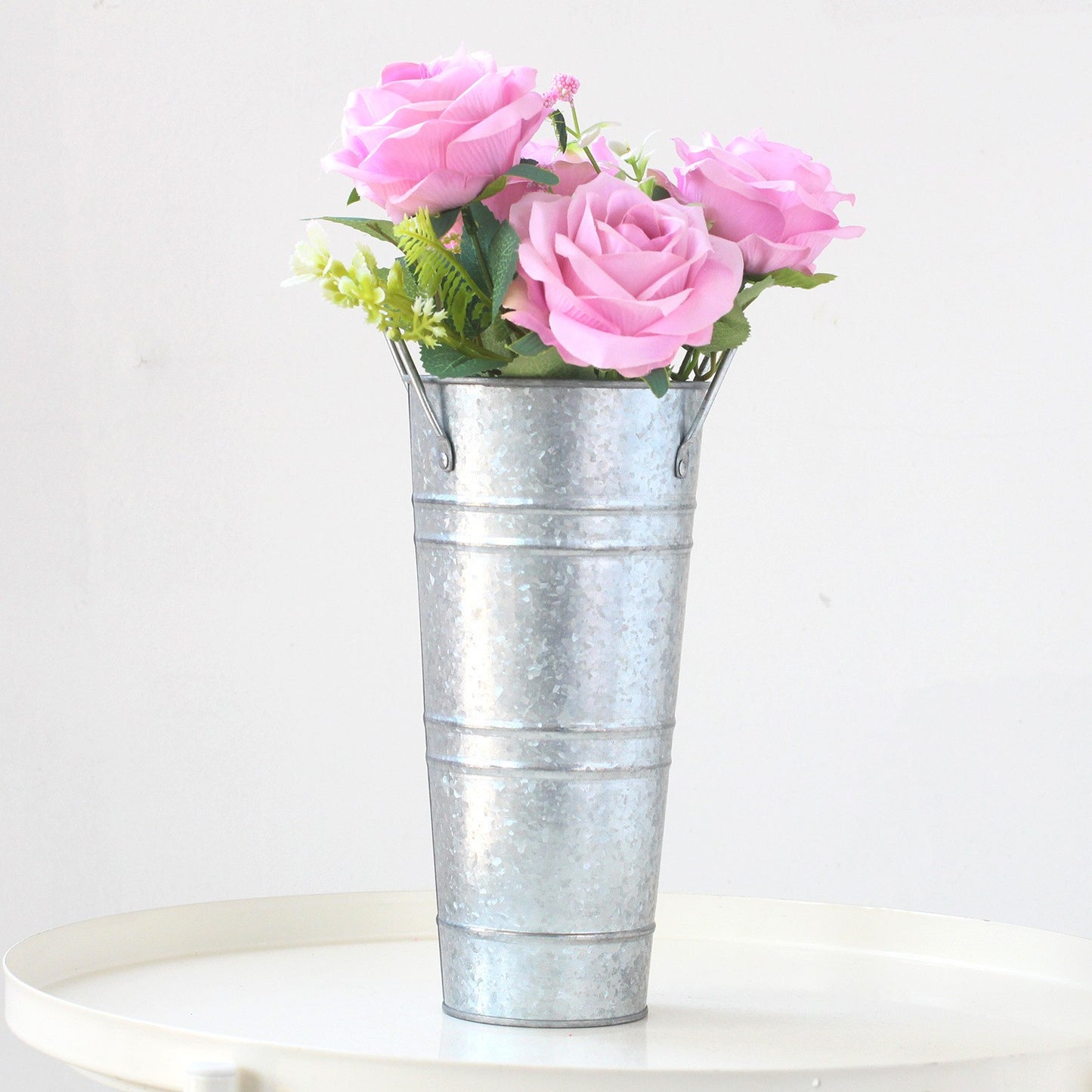 Metal Farmhouse Flower Vases Rustic Decorative French Flower Bucket Pots for Wedding Table Centerpiece Decorations