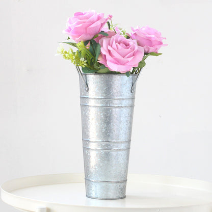 Vasos de flores de fazenda de metal rústico decorativo vaso de flores francesas para decoração de peça central de mesa de casamento 