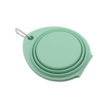 PG-0315 Tigela para animais de estimação Tigela dupla para alimentação de cães Tigela de água para viagens Tigela dobrável de silicone portátil 