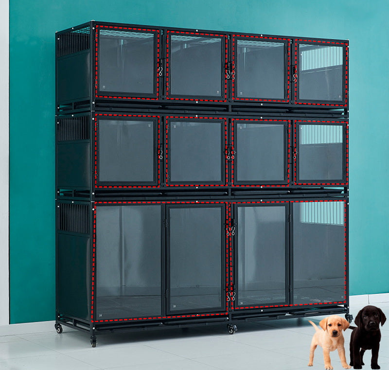 PG-0416   214  Three decks & Twelve Rooms Pet store foster cage Pet hospital inpatient cage breeding cage Display cage Multi-layer dog cage Pet store foster cabinet