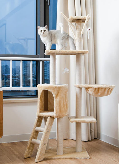 5 layer cat jumping platformCat Climbing Frame Cat Toy Cat Claw Board Pet Toy Cat Climbing Frame Imitated Solid Wood Cat Climbing Frame Cat Scratching Column Tree