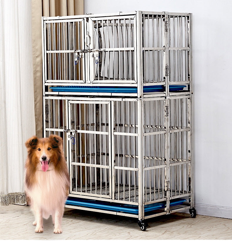 PG-0368    95 Single cage&two rooms Stainless steel dog cage Mother cage Hospital cage combination cage isolation cage Foster cage Display cage Pet store foster cage