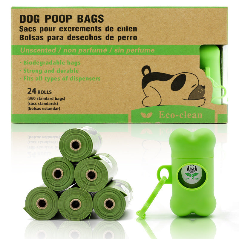 PG-0267 Saco de lixo biodegradável para animais de estimação, saco de cocô de cachorro de 8 rolos, saco de cocô de cachorro, saco de toalete, saco de cocô descartável bio 