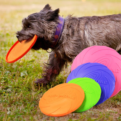 PG-0351     Dog Soft Rubber Interactive Flying Disc Dog Toy for Small Large Dogs - Floats in Water & Safe on Teeth