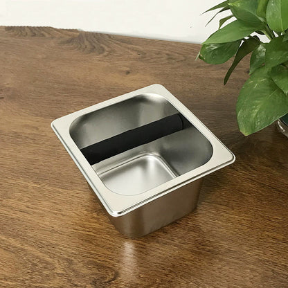 PG-0127 Coffee Knock Box,Espresso Dump Bin,Coffee Bin,Stainless Steel Espresso Knock Box Built-in Container