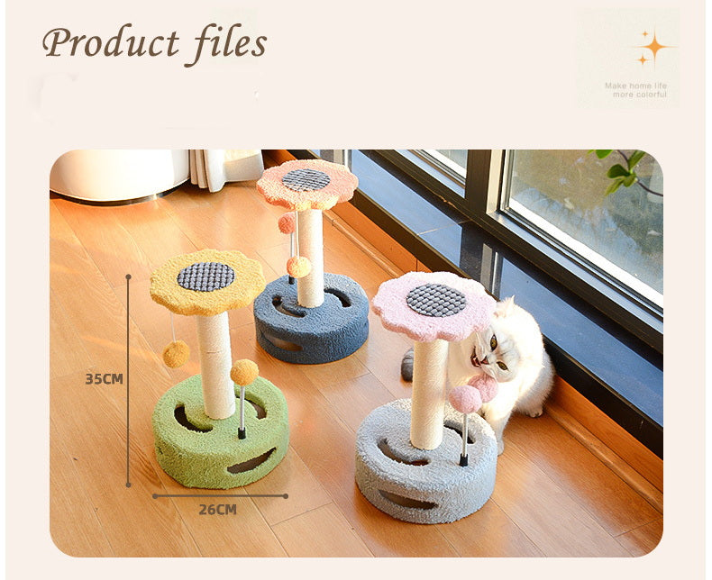 Flower Cat Tree Cute Scratching Post Indoor Cat Climbing Frame Small Cat Toy Kitten Jumping Platform Colorful Cat Tree Sisal Cat Scratching Post