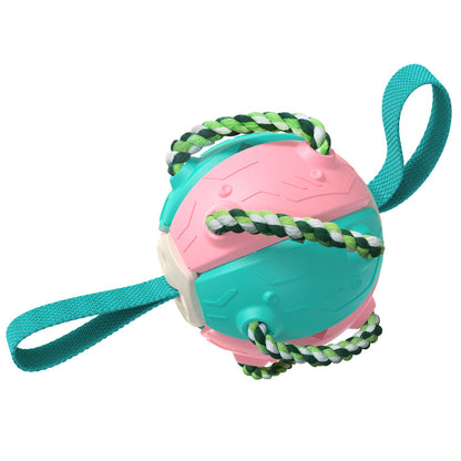 Dog Toys Soccer Ball with Straps, Puppy Birthday Gifts, Interactive for Tug of War, Durable Balls for Small & Medium Dogs