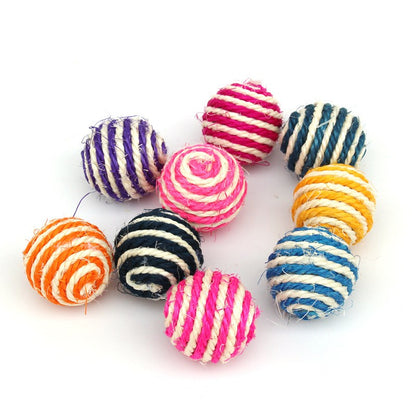 Sisal Balls Toy Beautiful Sisal Balls Small and Delicate Sisal Balls Interactive Rolling Ball Scratch Colorful Toy for Gifts to Pet Cats and Kittens