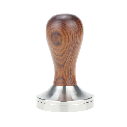 PG-0136 Prensa Espresso Tamper- Espresso Hand Tamper com Base de Aço Inox e Cabo de Madeira Chacate Preto