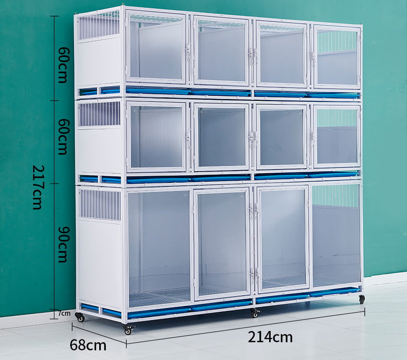 PG-0414   214  Three decks & Ten Rooms Pet store foster cage Pet hospital inpatient cage breeding cage Display cage Multi-layer dog cage Pet store foster cabinet